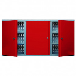 Kupper Armoire murale 3 portes verrouillables 4 étagères L1.2m rouge Kupper Kobleo