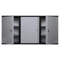 Kupper Armoire murale 3 portes verrouillables 4 étagères gris Kupper Kobleo