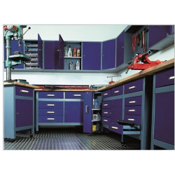 Kupper Armoire murale 3 portes verrouillables 4 étagères gris Kupper Kobleo