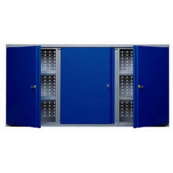 Kupper Armoire murale 3 portes verrouillables 4 étagères bleu marine Kupper Kobleo