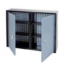 Kupper Armoire murale 2 portes 4 étagères 80 x 60 x 20 cm Gris Kobleo