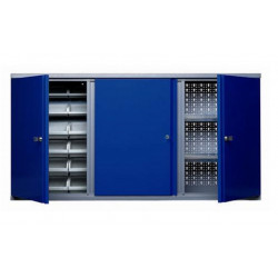 Kupper Armoire murale bleu marine 3 portes 2 étagères 18 boites Kupper Kobleo