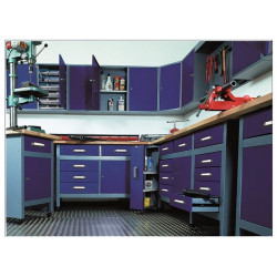 Kupper Armoire murale 1 porte et 18 boites de rangement Bleu marine Kobleo