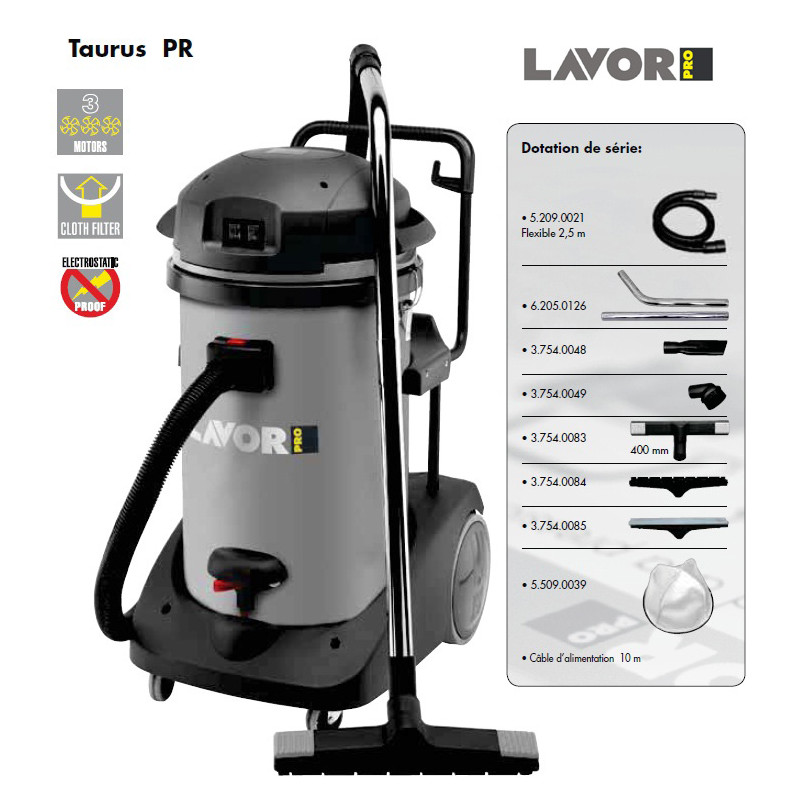 Lavor Aspirateur eau et poussières 3600W 78L 162l/s TAURUS PR Kobleo