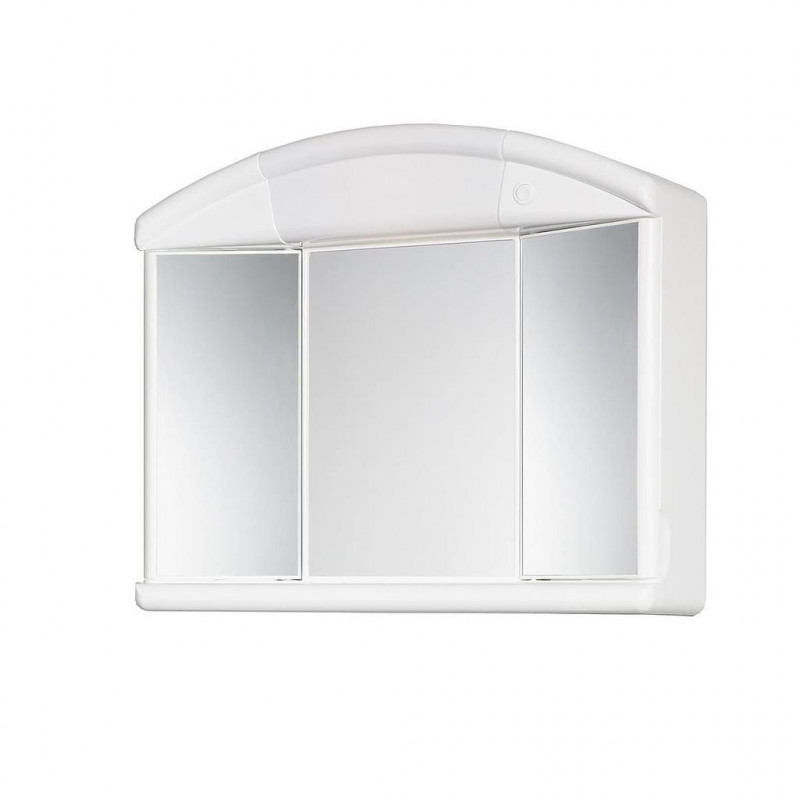 Allibert Armoire toilette éclairante 59 cm blanc mat 2 portes 3 miroirs 2 étagè Allibert Kobleo