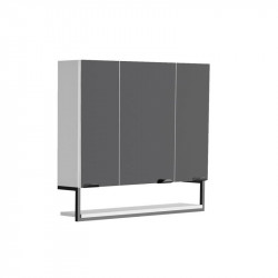 Allibert Armoire de toilette 80 cm avec 3 portes miroir et 6 étagères blanc mat Kobleo