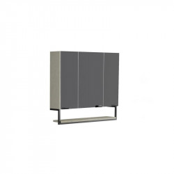 Allibert Armoire toilette 80 cm avec 3 portes miroir et 6 étagères béton minéra Kobleo