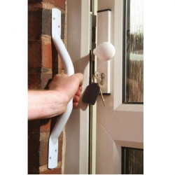 Akw Barre d'appui en inox blanche extrémités plates 610mm (Accessibilité P Kobleo