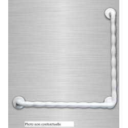 Akw Barre d'appui ergonomique coudée 90° 600x600mm bleue (Accessibilité PM Kobleo