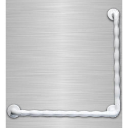 Akw Barre d'appui ergonomique coudée 90° 600x600mm blanche Accessibilité  Akw Kobleo