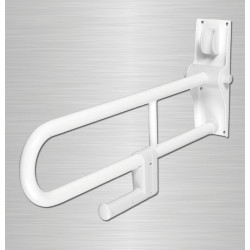 Akw Barre d'appui rabbatable simple sans pied Diam 32mm blanc (Accessibili Kobleo