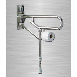 Akw Barre d'appui rabbatable inox avec pied réglable Diam 32mm (Accessibil Kobleo