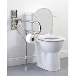 Akw Barre d'appui rabbatable inox avec pied réglable Diam 32mm (Accessibil Kobleo