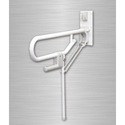Akw Barre d'appui rabbatable pied réglable Diam 32mm blanche (Accessibilit Kobleo