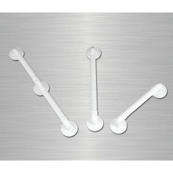 Akw Barre d'appui droite cannelée renforcée 407mm blanc (Accessibilité PMR Kobleo