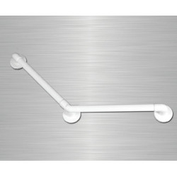 Akw Barre d'appui cannelée coudée 135° 455x455mm blanc Accessibilité PMR Akw Kobleo