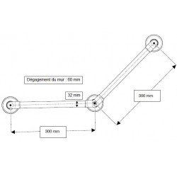 Akw Barre d'appui lisse coudée 135° 300x300mm blanc Accessibilité PMR Akw Kobleo