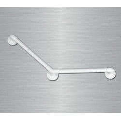 Akw Barre d'appui lisse coudée 135° 450x450mm blanc Accessibilité PMR Akw Kobleo