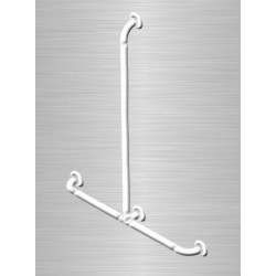 Akw Barre d'appui lisse renforcée main courante T Option1 blanche (Acces Kobleo