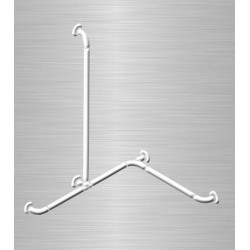 Akw Barre d'appui lisse renforcée main courante angle Option2 blanche (Acc Kobleo