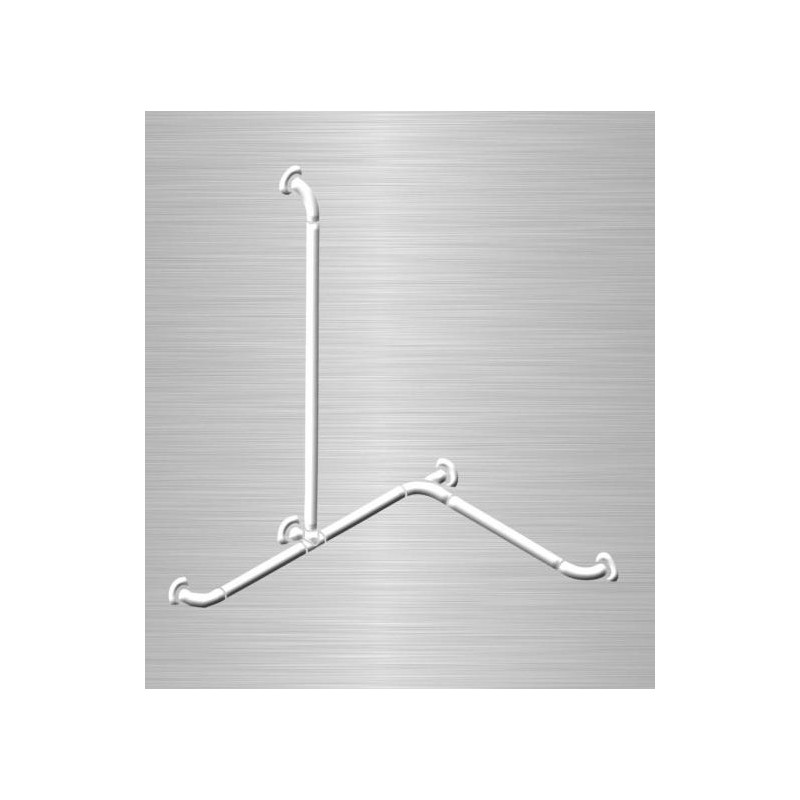 Akw Barre d'appui lisse renforcée main courante angle Option2 blanche (Acc Kobleo