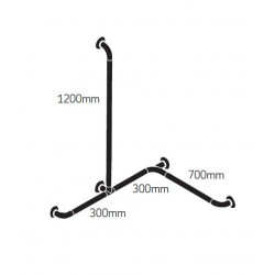 Akw Barre d'appui lisse renforcée main courante angle Option2 blanche (Acc Kobleo
