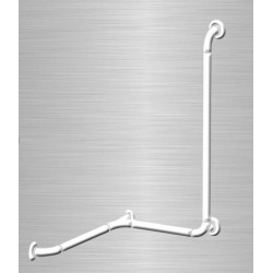 Akw Barre d'appui lisse renforcée main courante angle Option3 blanche (Acc Kobleo