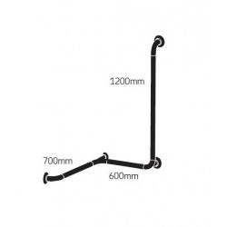 Akw Barre d'appui lisse renforcée main courante angle Option3 blanche (Acc Kobleo