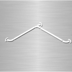 Akw Barre d'appui lisse renforcée main courante angle Option4 blanche (Acc Kobleo