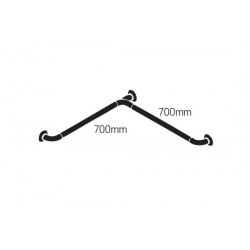 Akw Barre d'appui lisse renforcée main courante angle Option4 blanche (Acc Kobleo