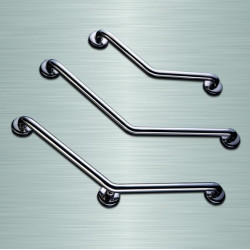 Akw Barre d'appui coudée 135° acier inoxydable 400x400mm 3 points fixation Kobleo