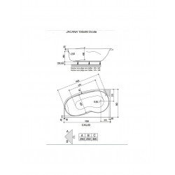 Allibert Baignoire asymétrique 150x90cm droite 190 L tablier acrylique JACANA G Kobleo