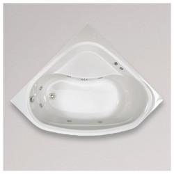 Allibert Baignoire d'angle balnéo 140x140x53-533 cm blanc 218 L Lucina Tablier  Kobleo