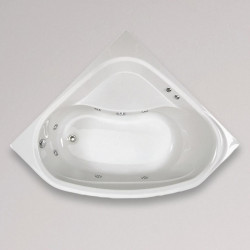 Allibert Baignoire d'angle 140x140x535-545 cm 148-218 L blanc pieds Lucina Aqua Kobleo