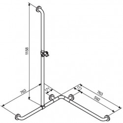 Normbau Barre main courante de maintien Diam 34 mm Kobleo