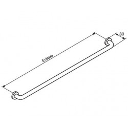 Normbau Barre d'appui droite Diam 34 mm 300 mm Kobleo