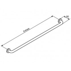 Normbau Barre d'appui droite Diam 34 mm 500 mm Kobleo