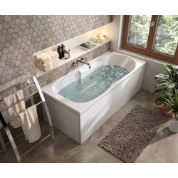 Allibert Baignoire balnéo rectangulaire 170x75x52-53 cm 148-218 L blanc avec pi Kobleo