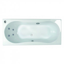 Allibert Baignoire balnéo rectangulaire 180 x 80 x 53-535 cm 4 buses dorsales P Kobleo