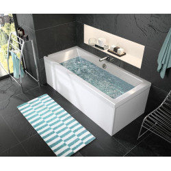 Allibert Baignoire balnéo rectangulaire 170 x 75 cm 4 buses dorsales blanc Zéna Kobleo