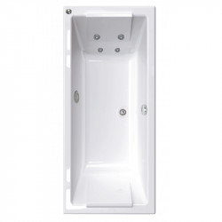 Allibert Baignoire balnéo rectangulaire 180x80x51-515cm double dos coloris blan Kobleo