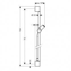 Hansgrohe Barre de douche C 90cm avec flexible de douche chromé Unica Kobleo