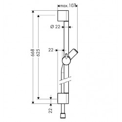 Hansgrohe Barre de douche C 65cm avec flexible de douche chromé Unica Kobleo