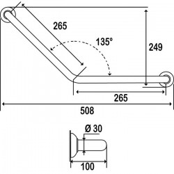 Godonnier Barre d'appui coudée en aluminium blanc Kobleo