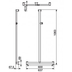 Pellet Barre de douche en T ou L Arsis Kobleo