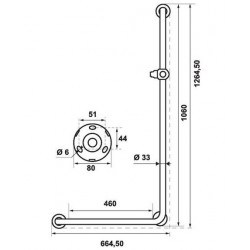 Pellet Barre de douche en L Diam 33 mm Polyalu Kobleo