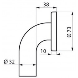 Delabie Barre d'appui droite Diam 32 mm 300mm Kobleo