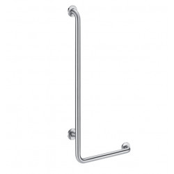 Delabie Barre de maintien en L Diam 32 H. 1150 mm à droite Inox poli satiné Delabie Kobleo