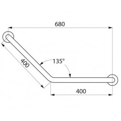 Delabie Barre coudée 135° Diam 32 mm 400x400 mm Kobleo