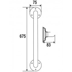 Pellet Barre de relèvement droite laiton chromé Diam 25 mm 600mm Kobleo